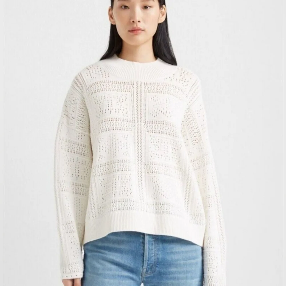 Club Monaco Pointelle Stitch Oversized Sweater